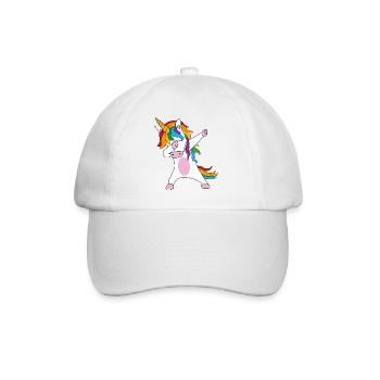 Einhorn Dabbing Unicorn Einhörner Geschenkidee - Baseballkappe - Weiß/Weiß - Vorne