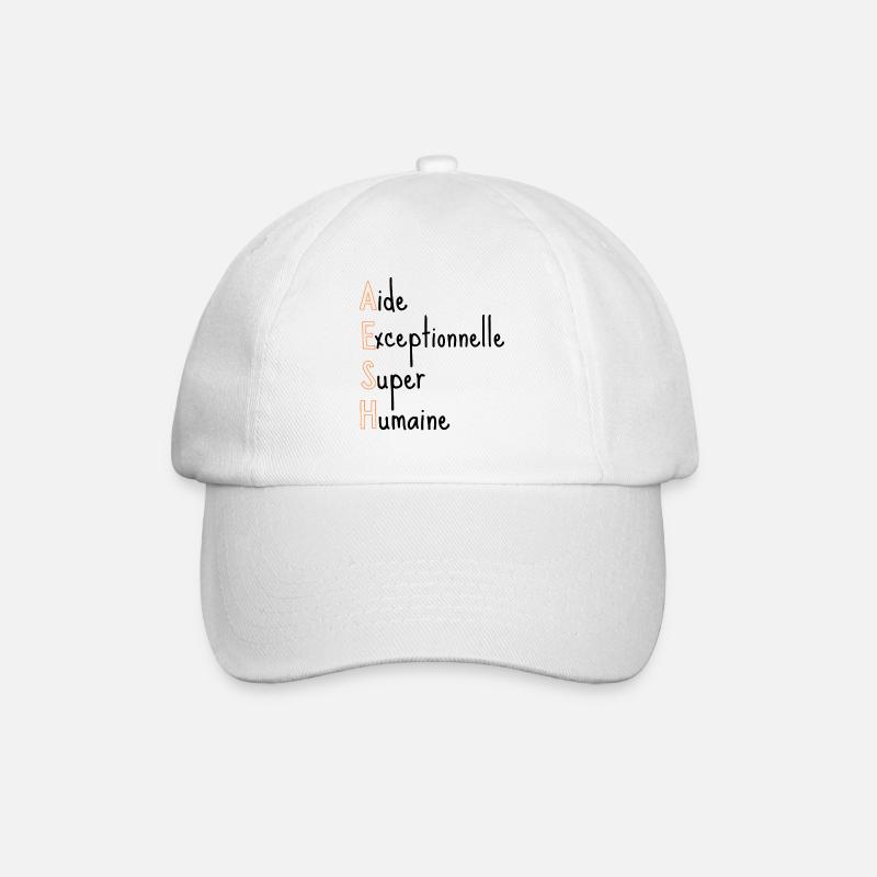 AESH Aide Exceptionnelle Super Humaine - Casquette classique - blanc/blanc