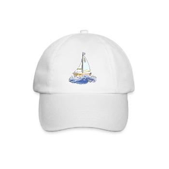 sailboat - Baseball Cap - white/white - Front