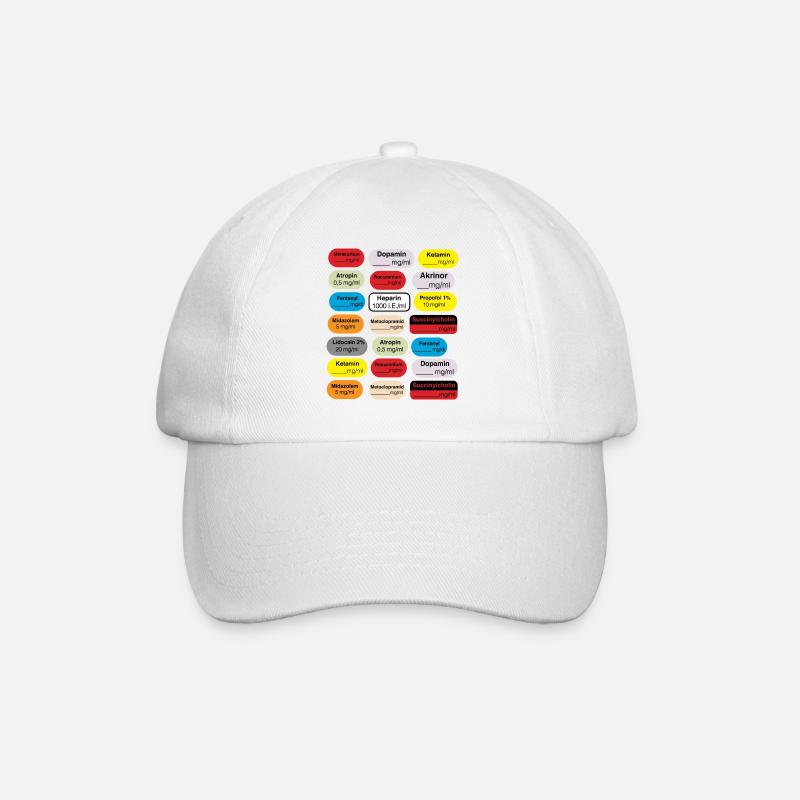 anaesthesia tags - Baseball Cap - white/white