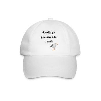 mouette qui pète, gare a la tempête humour - Casquette classique - blanc/blanc - Devant