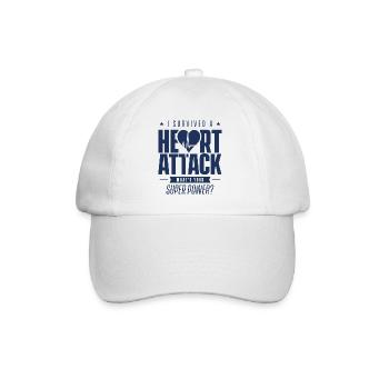 Ich habe einen Herzinfarkt überlebt Herzattacke - Baseballkappe - Weiß/Weiß - Vorne