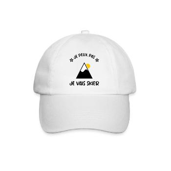 JE PEUX PAS. SKIER. SKI. RAQUETTE. SNOW. SNOWBOARD - Casquette classique - blanc/blanc - Devant
