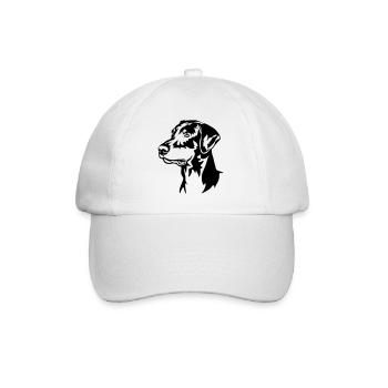 Doberman Head - Baseball Cap - white/white - Front