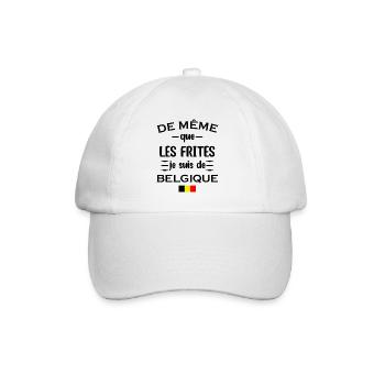 De même que les frites je suis de belgique t-shirt - Casquette classique - blanc/blanc - Devant