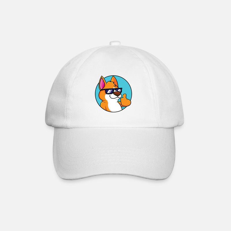 Cooler Fuchs - Daumen hoch - Baseballkappe - Weiß/Weiß