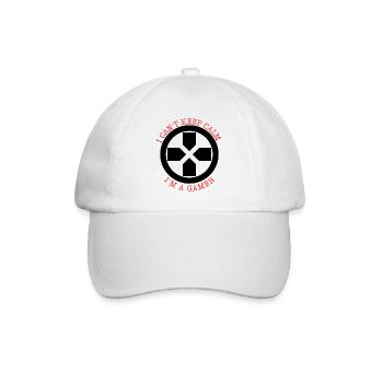 I cant calm - I'm a gamer Tshirt für echte Zocker - Baseballkappe - Weiß/Weiß - Vorne