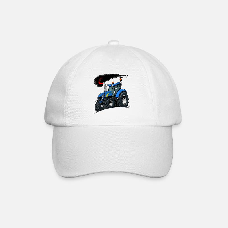 Blauer Traktor - Baseballkappe - Weiß/Weiß