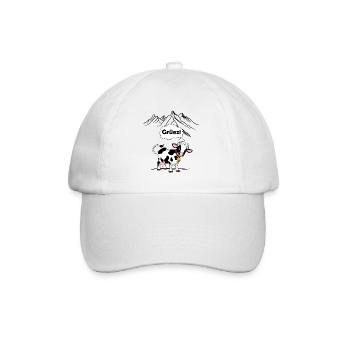 Swiss Cow - Grüezi - Switzerland Travel - Baseball Cap - white/white - Front