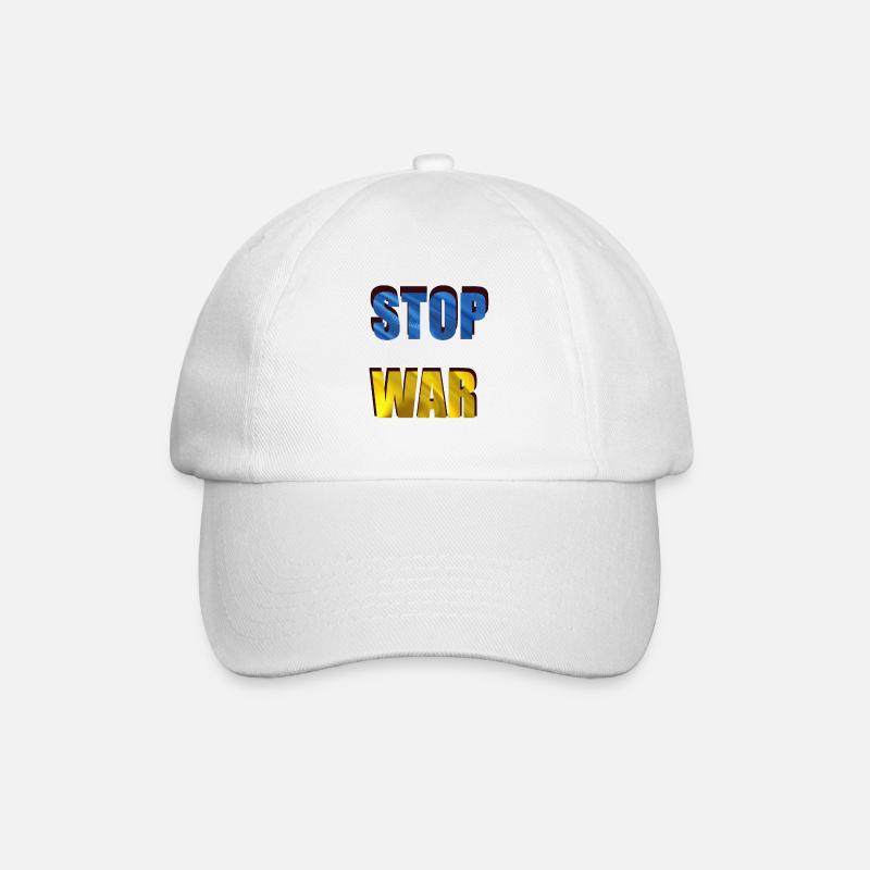 STOPPT DEN KRIEG - Baseballkappe - Weiß/Weiß