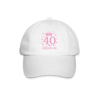 Fabelhafte 40. 40. Geburtstag - Baseballkappe - Weiß/Weiß - Vorne