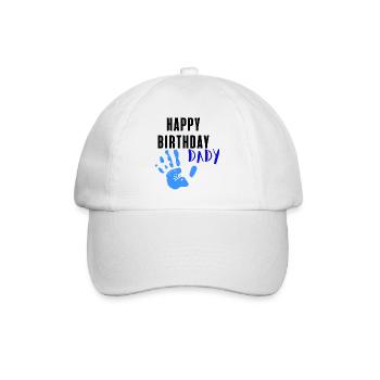 birthday design for dad, happy birthday dad - Baseball Cap - white/white - Front