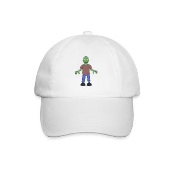 Zombie effrayé - Casquette classique - blanc/blanc - Devant