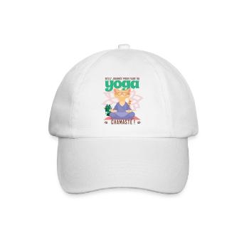 Joga chat chamaste humour yoga namaste cadeau - Casquette classique - blanc/blanc - Devant