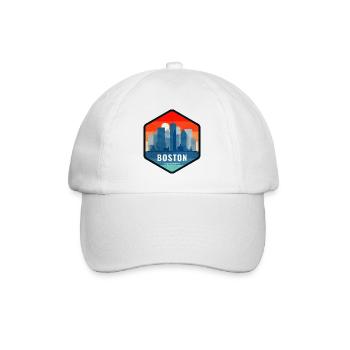 Boston Skyline Retro Badge - Baseball Cap - white/white - Front