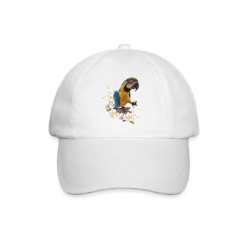 The blue and yellow macaw - Baseball Cap - white/white - Front