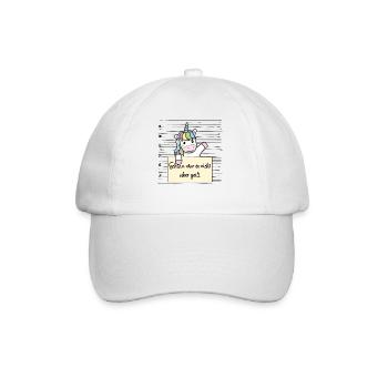 Einhorn lustiger Spruch humor Gefängnisbild - Baseballkappe - Weiß/Weiß - Vorne