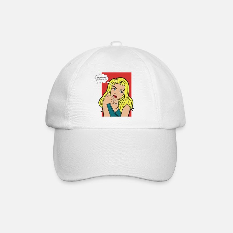 Blonde pop art avec bulle de pensée - Casquette classique - blanc/blanc