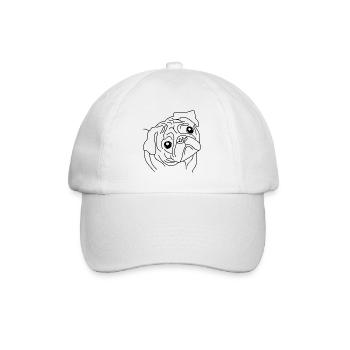 Pug Face - The Cute Companion - Baseball Cap - white/white - Front