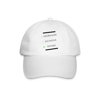 motard célibataire et fière - Casquette classique - blanc/blanc - Devant