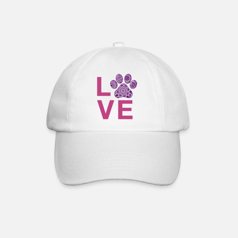 Pfote LoveMandala - Baseballkappe - Weiß/Weiß