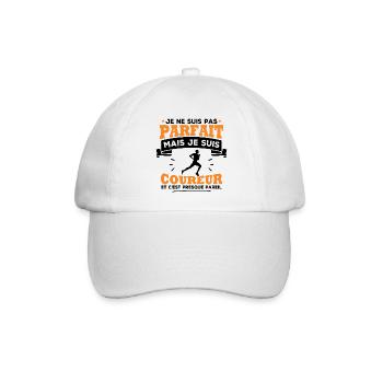 Pas parfait mais je suis coureur - Casquette classique - blanc/blanc - Devant