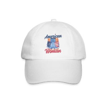 Short en denim femme américaine - Casquette classique - blanc/blanc - Devant