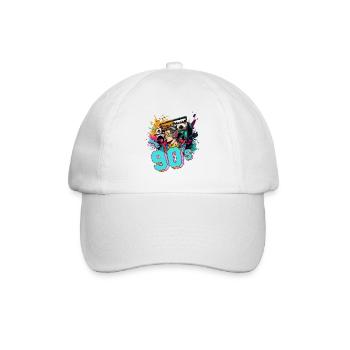 90s 90s Music Ghettoblaster Headphone Party - Baseball Cap - white/white - Front