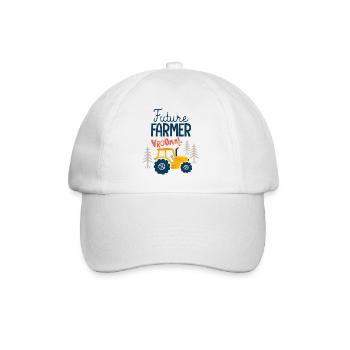 Kleiner Junge zukünftiger Landwirt - Baseballkappe - Weiß/Weiß - Vorne