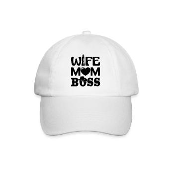 Wife Mom Boss - Baseball Cap - white/white - Front