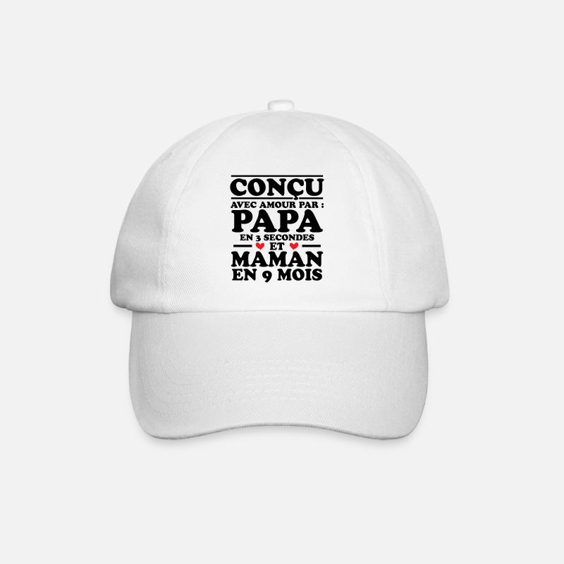 Conçu avec amour par papa et maman en 9 mois - Casquette classique - blanc/blanc