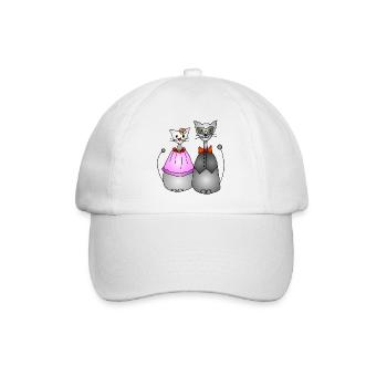 Katzen - Baseballkappe - Weiß/Weiß - Vorne