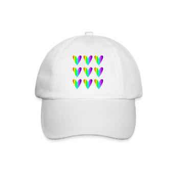 DAD. FATHER's DAY. HAPPY BIRTHDAY DAD. HEART - Baseball Cap - white/white - Front
