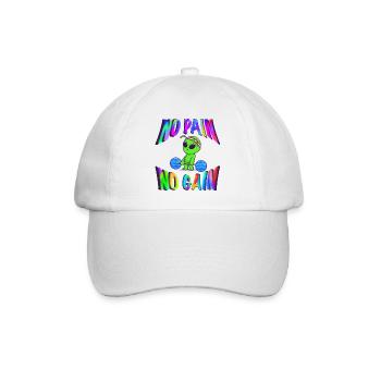 No Pain No Gain - Baseball Cap - white/white - Front