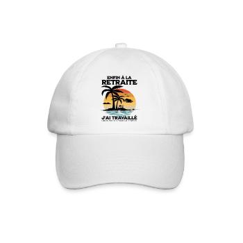 Enfin la retraite humour retraité cadeau drôle - Casquette classique - blanc/blanc - Devant