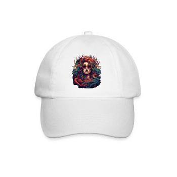 Cool Medusa tête serpents cheveux grandes couleurs - Casquette classique - blanc/blanc - Devant