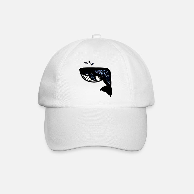 Blauwal - Baseballkappe - Weiß/Weiß