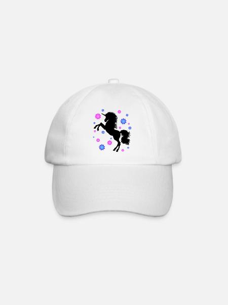 Einhorn Schatten - Baseballkappe - Weiß/Weiß