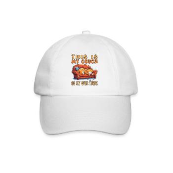 Cat Couch Sofa Funny Humor Typical Cartoon - Baseball Cap - white/white - Front