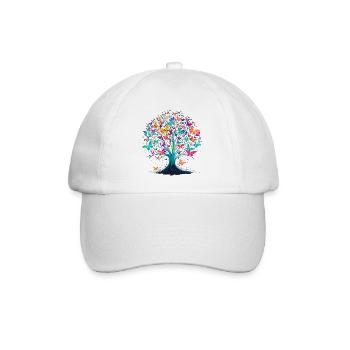 Schmetterling Baum Natur Raube Insekt - Baseballkappe - Weiß/Weiß - Vorne