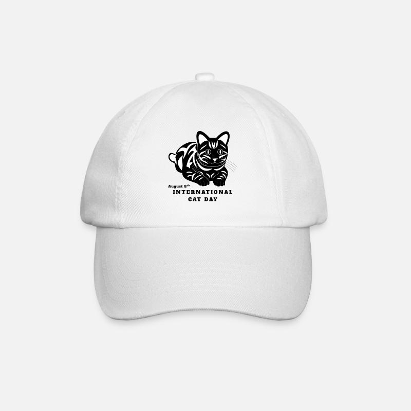 INTERNATIONAL CAT DAY August 8th - Baseball Cap - white/white
