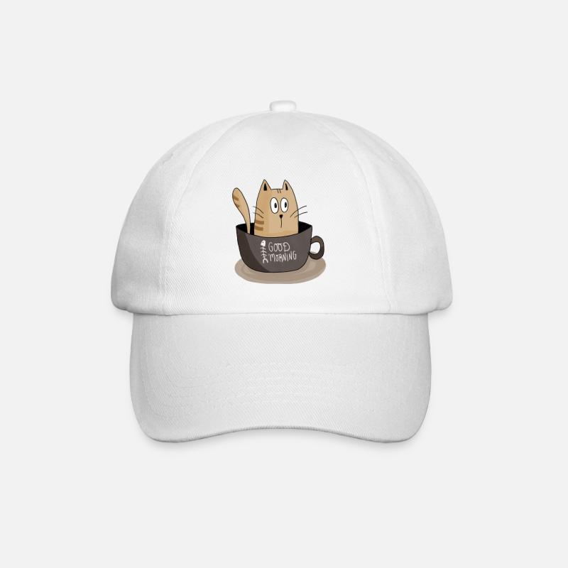 Morgenkatze - Baseballkappe - Weiß/Weiß