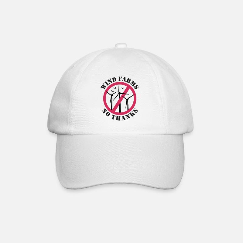 Windparks Nein Danke, Nein zu Windkraft - Baseballkappe - Weiß/Weiß