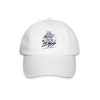 Musician unique bass guitar phrase - Baseball Cap - white/white - Front
