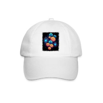 peace movement bday birthday present idea - Baseball Cap - white/white - Front