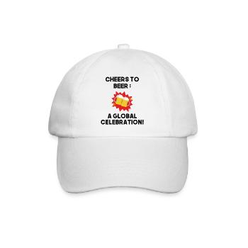 Cheers Bier T-Shirt | Weltparty! - Baseballkappe - Weiß/Weiß - Vorne