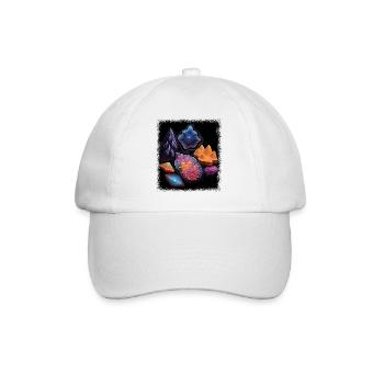 birthday present fun flower power heart peace - Baseball Cap - white/white - Front