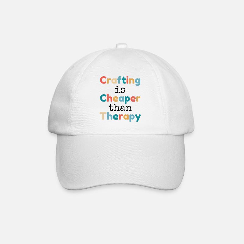 Crafting is Cheaper than Therapy - Baseballkappe - Weiß/Weiß