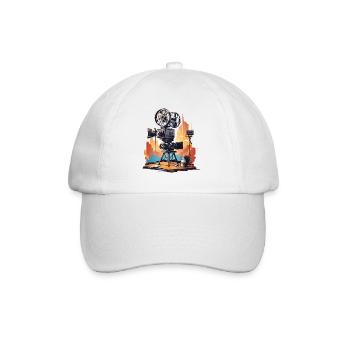 Retro Kamera - Baseballkappe - Weiß/Weiß - Vorne