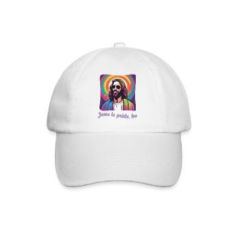 Jesus is pride too gay homosexuell Spruch - Baseballkappe - Weiß/Weiß - Vorne